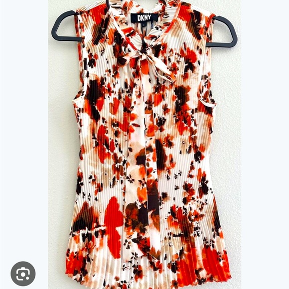 Dkny Tops - DKNY Pleated Sleeveless Blouse